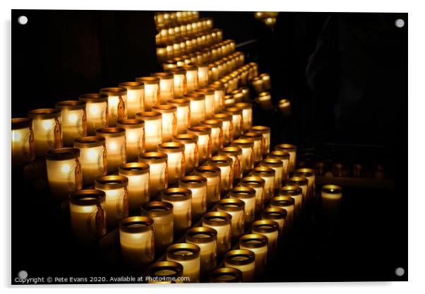 Candles of Notre Dame Acrylic by Pete Evans
