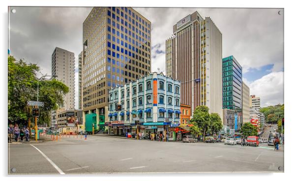 Downtown Auckland Acrylic by Pete Evans