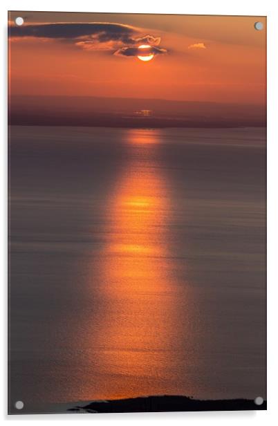 Beautiful sunset over the lake Acrylic by Arpad Radoczy