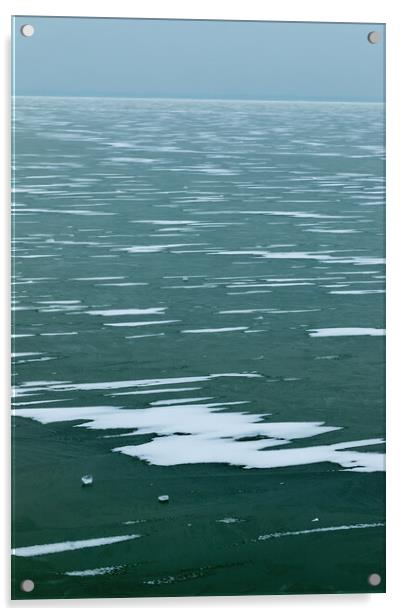 Winter lake Acrylic by Arpad Radoczy