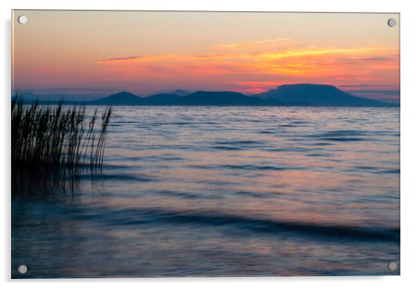 Long exposure sunrise picture over the Lake Balaton Acrylic by Arpad Radoczy