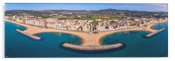 Aerial panorama picture from Costa Brava of Spain Acrylic by Arpad Radoczy