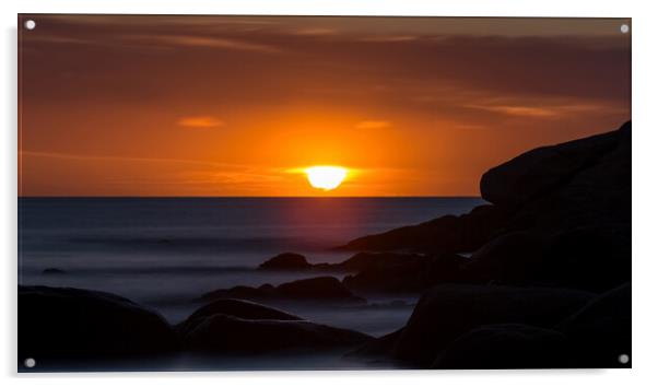 Sunrise in a bay in Costa Brava Acrylic by Arpad Radoczy