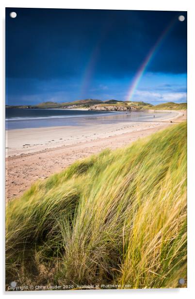 The Majestic Double Rainbow of Balnakeil Acrylic by Chris Lauder
