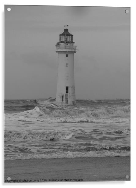 A Stormy New Brighton Lighthouse Acrylic by Photography by Sharon Long 