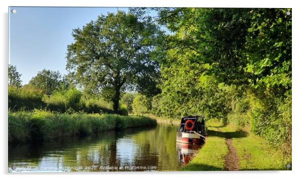 Canaltime, Oswestry, Shropshire Acrylic by Caroline  McGunigall 