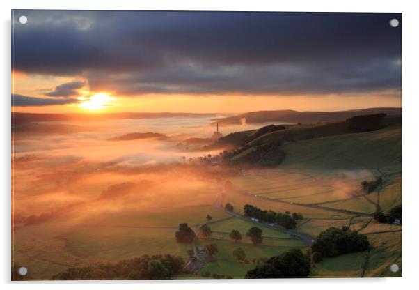 Peak District Sunrise Acrylic by MIKE HUTTON