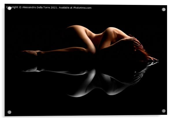 Nude Woman fine art naked Acrylic by Alessandro Della Torre