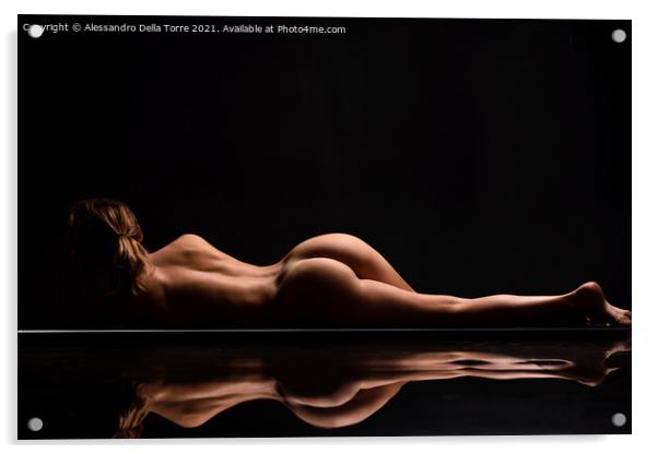 nude adult woman body Acrylic by Alessandro Della Torre