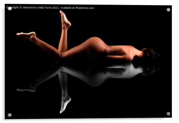 Nude fine art woman Acrylic by Alessandro Della Torre