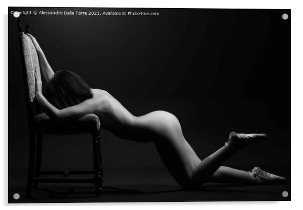 nude woman ballerina dancer Acrylic by Alessandro Della Torre