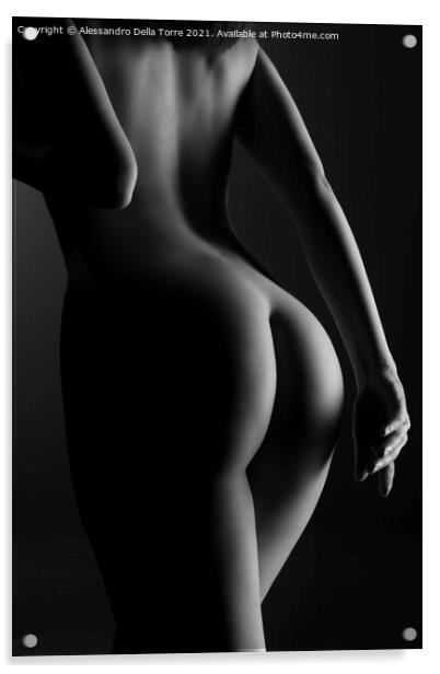 perfect woman's nude body Acrylic by Alessandro Della Torre
