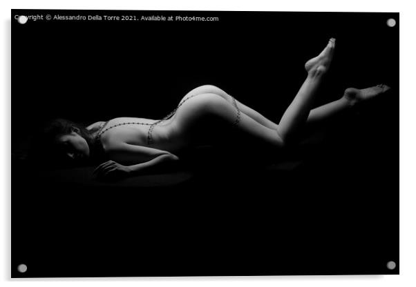 sensual nude body Acrylic by Alessandro Della Torre