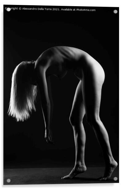 nude woman sexy posing  Acrylic by Alessandro Della Torre