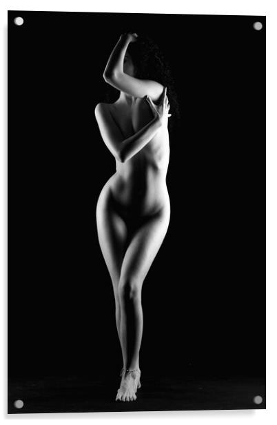 Bodyscape Nude young woman Acrylic by Alessandro Della Torre