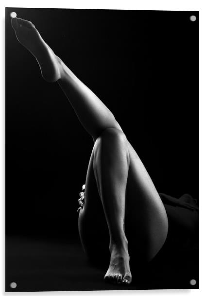 bodyscape nude legs of woman Acrylic by Alessandro Della Torre