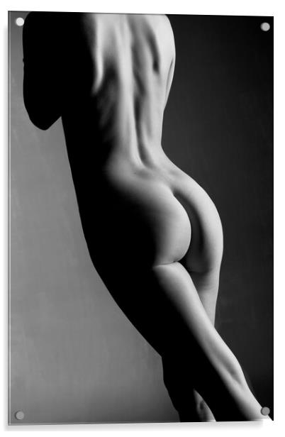 nude back woman Acrylic by Alessandro Della Torre