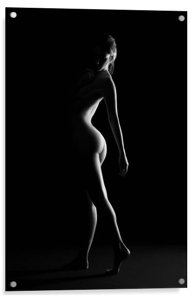 nude standing bodyscape of sensual fine art woman  Acrylic by Alessandro Della Torre