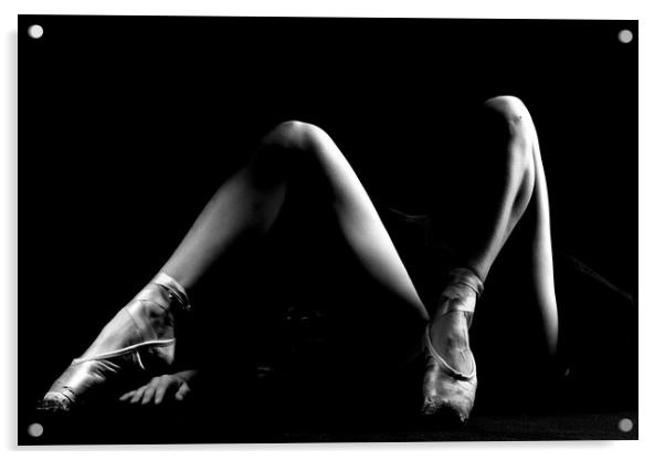 The legs of a classic ballerina dancer with classical dancing shoes Acrylic by Alessandro Della Torre