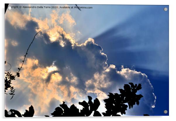 sunlight coming put from a group of clouds Acrylic by Alessandro Della Torre