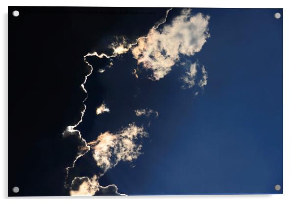 Clouds in a blue sky wallpaper Acrylic by Alessandro Della Torre