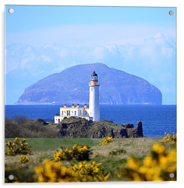 Turnberry lighthouse and Ailsa Craig, Scotland Acrylic by Allan Durward Photography