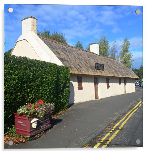 Burns Cottage, Alloway, Scotland (square format) Acrylic by Allan Durward Photography