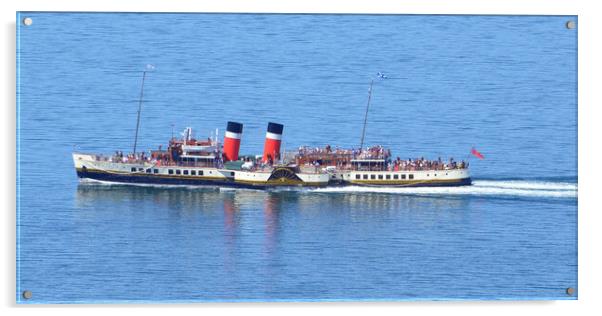 PS Waverley on a Clyde cruise from Largs. Acrylic by Allan Durward Photography