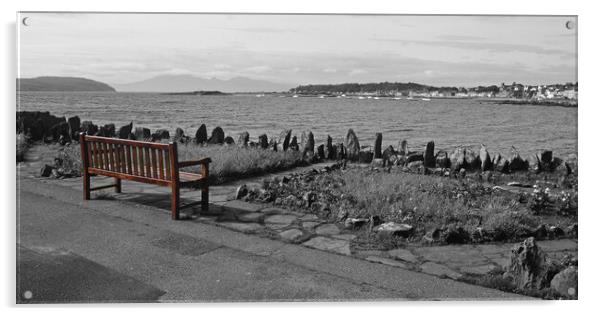A view from a Millport bench Acrylic by Allan Durward Photography