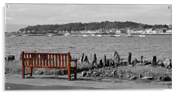 Millport bench, Great Cumbrae, North Ayrshire Acrylic by Allan Durward Photography