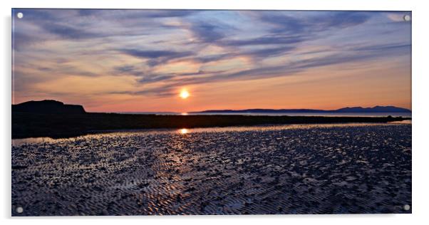 Arran sunset from Greenan Ayr Acrylic by Allan Durward Photography