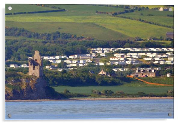 Greenan Castle and Greenan cottages Acrylic by Allan Durward Photography