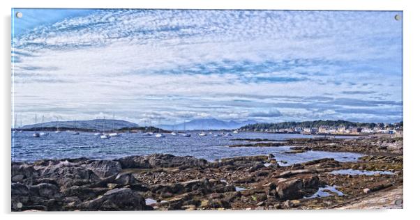 Millport, rocky beach view Acrylic by Allan Durward Photography