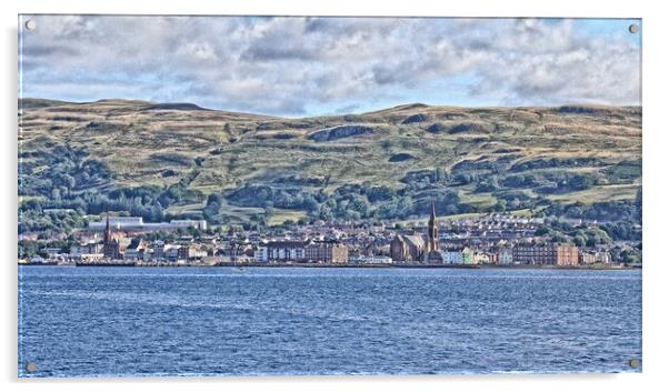 Largs seafront view, North Ayrshire Acrylic by Allan Durward Photography