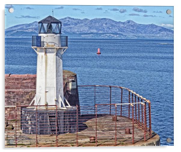 Lighthouse at Ardrossan abstract Acrylic by Allan Durward Photography