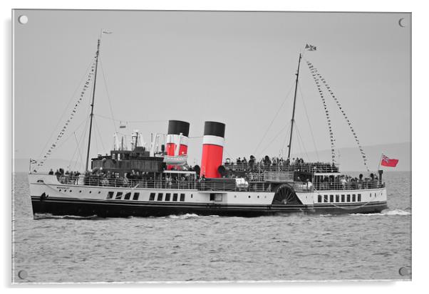 PS Waverley approaching Girvan, South Ayrshire Acrylic by Allan Durward Photography