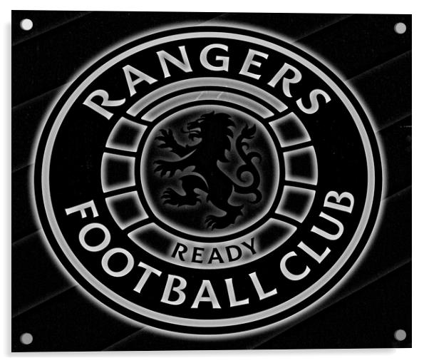 Rangers FC logo (abstract) Acrylic by Allan Durward Photography