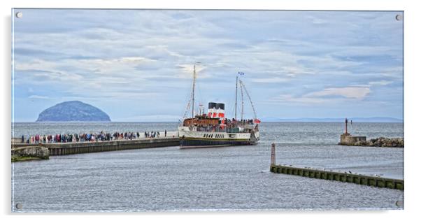 Waverley berthed at Girvan pier Acrylic by Allan Durward Photography