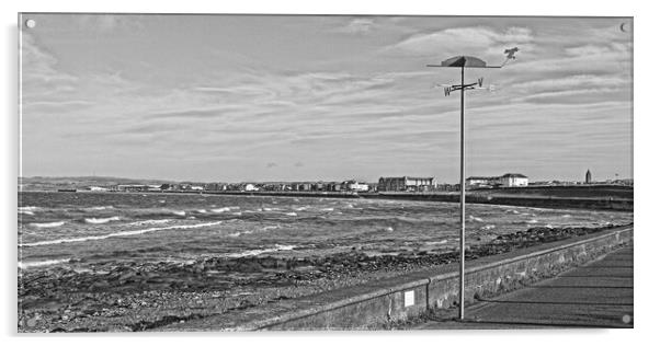 Prestwick shorefront and promenade (Abstract)  Acrylic by Allan Durward Photography