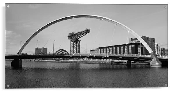 The Squinty Bridge, or Clyde Arc, Glasgow  (black& Acrylic by Allan Durward Photography