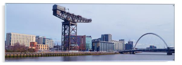 Glasgow Clydeside, Finnieston crane and Clyde Arc. Acrylic by Allan Durward Photography