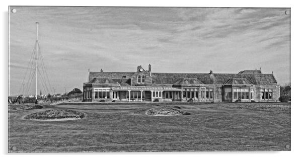 Royal Troon clubhouse and 18th green Acrylic by Allan Durward Photography