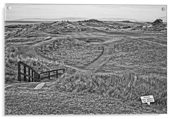 The Postage Stamp 8th hole Royal Troon Acrylic by Allan Durward Photography