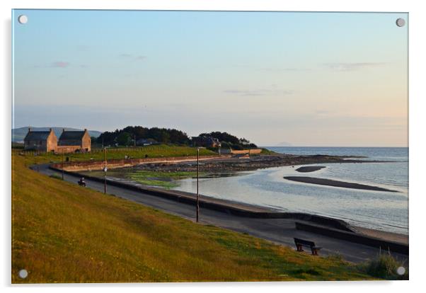 Prestwick prom and shorefront at sunset Acrylic by Allan Durward Photography