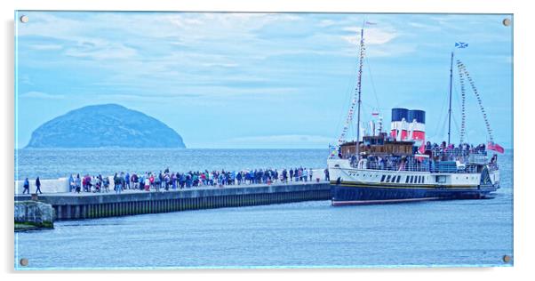 Paddle steamer Waverley at Girvan, Ayrshire Acrylic by Allan Durward Photography