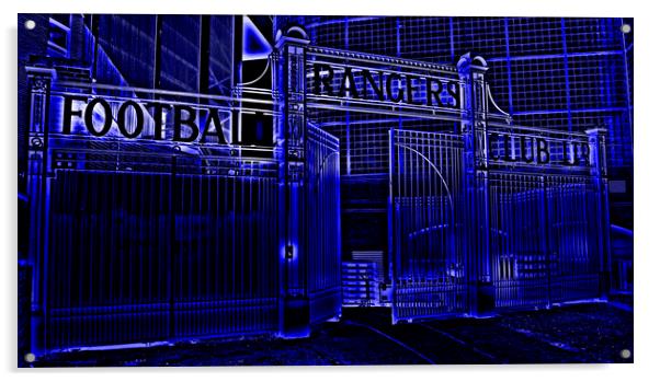 Ibrox stadium gates (Abstract) Acrylic by Allan Durward Photography