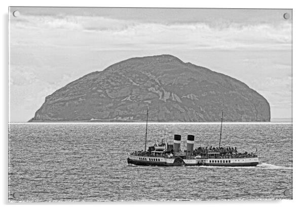 Waverley paddle steamer and Ailsa Craig Acrylic by Allan Durward Photography