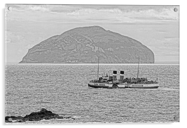 PS Waverley and Ailsa Craig (abstract)  Acrylic by Allan Durward Photography