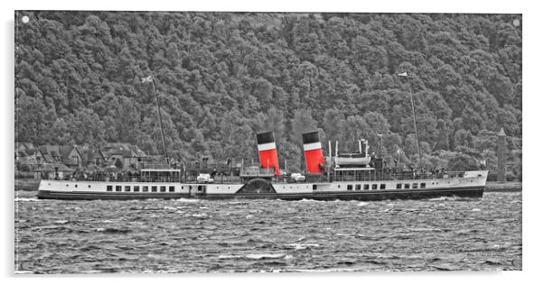 Waverley paddle steamer at Largs Acrylic by Allan Durward Photography