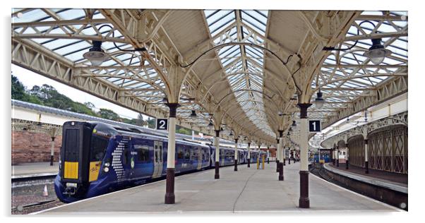 Glasgow train sitting at Wemyss Bay station Acrylic by Allan Durward Photography